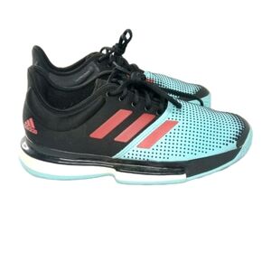 adidas SoleCourt Men's Shoes Size 10 Black Pulse Aqua GX9066 